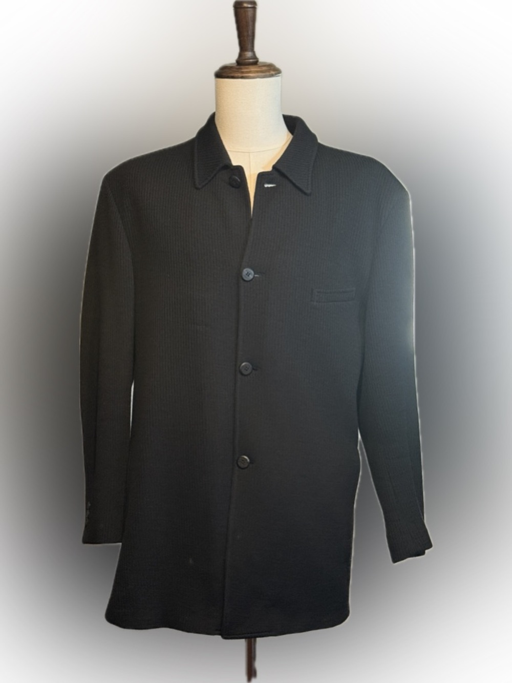 JHane Barnes Neiman Marcus Black Knit Blazer Jacket Button Front size XXL